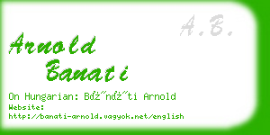 arnold banati business card